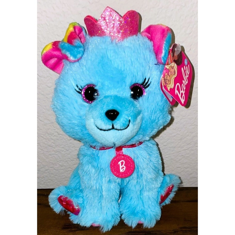 New Barbie Blue Princess Puppy 7" Beanbag Plush Stuffed Toy